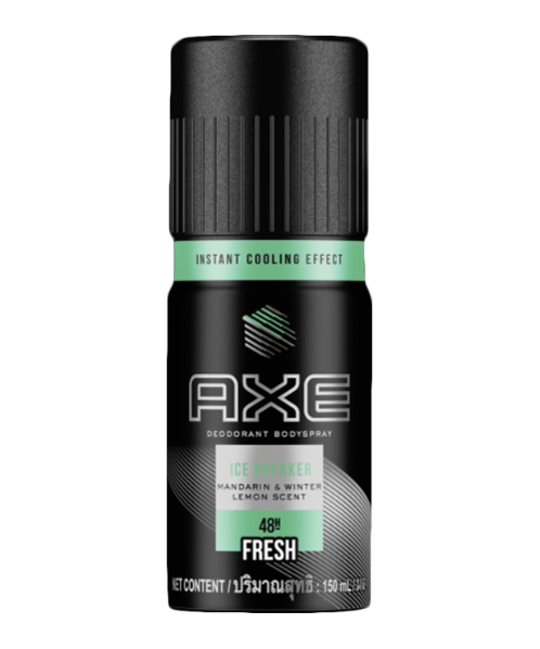 แอ๊กซ์ (AXE) AXE แอ๊กซ์ ไอซ์ เบรคเกอร์ สเปรย์ดับกลิ่นกาย สำหรับผู้ชาย กลิ่นส้มแมนดารินและวินเทอร์เลมอนเซนต์ 150 มล.   