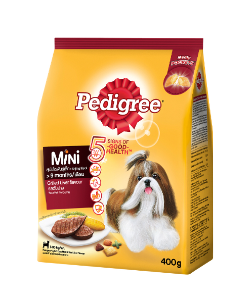 เพดดิกรี(Pedigree) Pedigree  เพดดิกรี อาหารสุนัข สุนัขพันธุ์เล็ก ตับย่าง  400 กรัม   