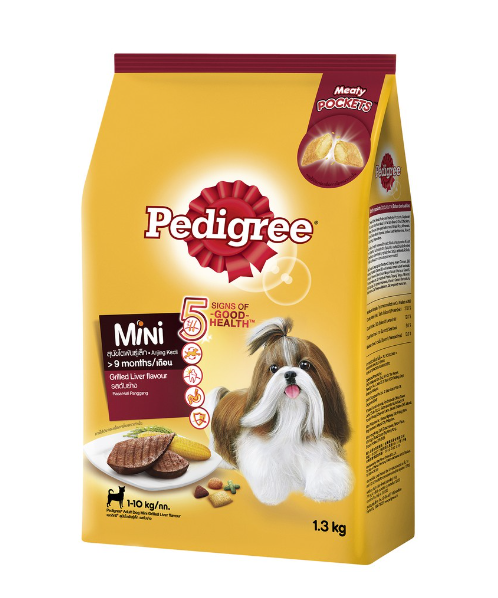 เพดดิกรี(Pedigree) Pedigree เพดดิกรี อาหารสำหรับ สุนัขโต พันธุ์เล็ก รสตับย่าง 1.3 กก.   