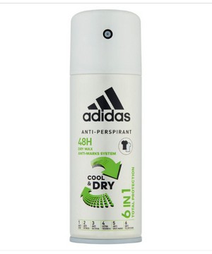 อาดิดาส(Adidas) อาดิดาส สเปรย์ระงับกลิ่นกาย 6อิน1คูลแอนด์ดรายแอนตี้เพอร์สไพแรนท์ 150 มล.   