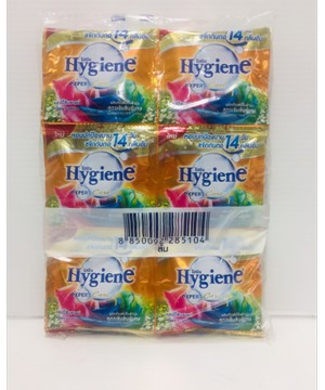 ไฮยีน (Hygiene) ไฮยีน เอ็กซ์เพิร์ทแคร์ น้ำยาปรับผ้านุ่ม สูตรเข้มข้นพิเศษ สูตร แฮปปี้ซันชายน์ ขนาด 20 มล. (แพ็ค 24 ซอง) - 