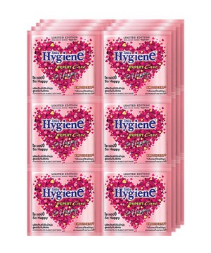 ไฮยีน (Hygiene) ไฮยีน เอ็กซ์เพิร์ทแคร์ ฟีลกู๊ด น้ำยาปรับผ้านุ่ม สูตรเข้มข้น กลิ่นโซ แฮปปี้ ชมพู 20 มล. x 24 ซอง  
