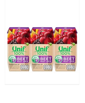 ยูนิฟ(Unif) Unif ยูนิฟ น้ำผัก น้ำผลไม้ น้ำบีทรูท 100% (200 มล. แพ็ค 3)  